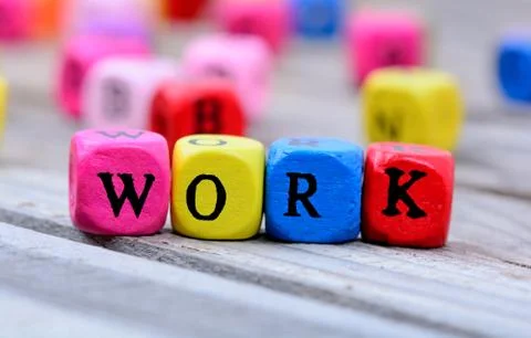 Work word on table Stock Photos