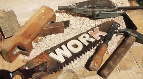 Work Word on the workbench Video stock 51457753