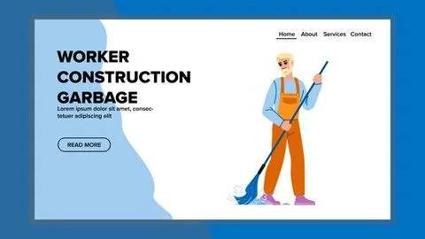 Work worker construction garbage vector Stock Illustration