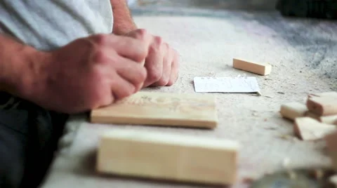 Work writes with a pencil Stock Footage 66445877