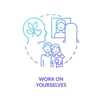 Work on yourselves blue gradient concept icon Stockillustratie