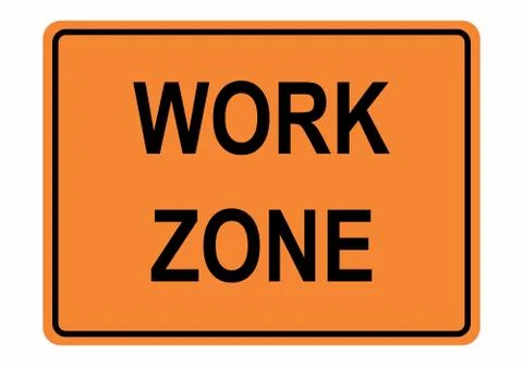 Work Zone Sign Stock Illustration