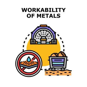 Workability of metals processing and corrosion resistance Stock Illustration