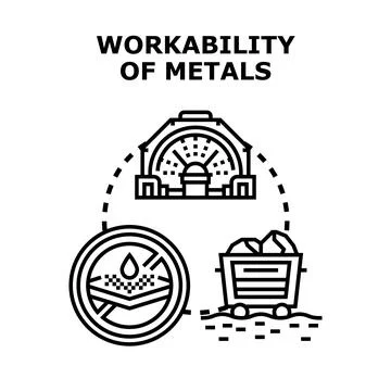 Workability of metals processing and corrosion resistance Stock Illustration
