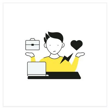 Workaholic flat icon Stock Illustration