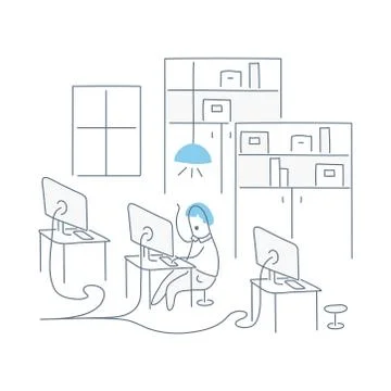 Workaholic Stock Illustration
