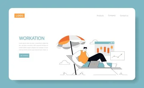 Workation concept Vector illustration Stockillustratie