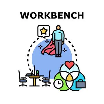 Workbench concept with business career development skills Stock Illustration