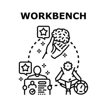 Workbench concept for collaborative project development Stock Illustration