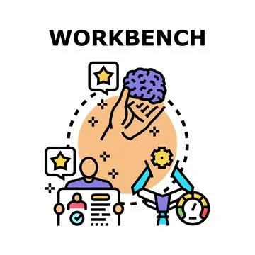 Workbench concept for collaborative project development Stock Illustration