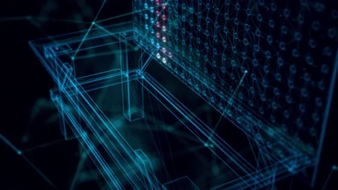 Workbench hologram Close up 4k Stock Footage 148484234