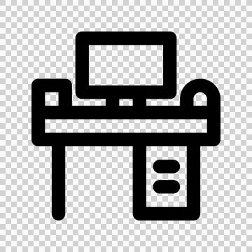 Workbench Office Icon Vector. Outline Workbench Office Sign.  Stock Illustration