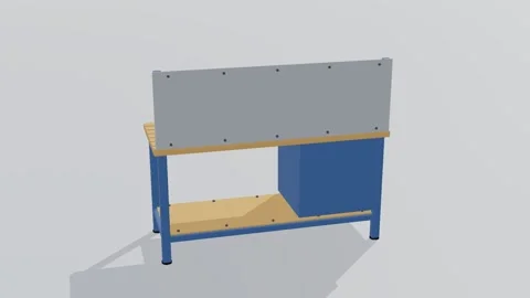 Workbench tools 3d loop white background 3D animation seamless loop Stock Footage 341851724