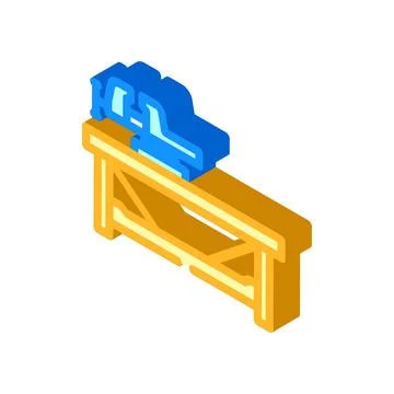 Workbench vice clamp garage isometric icon vector illustration Stock Illustration