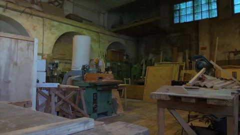 Workbenches in workshop Stock Footage 224281258