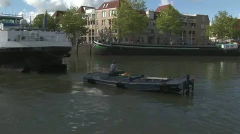 Workboat with barge Stock Footage 20488125