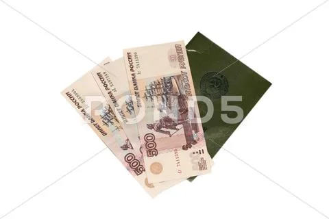 Workbook and money Stock Photos