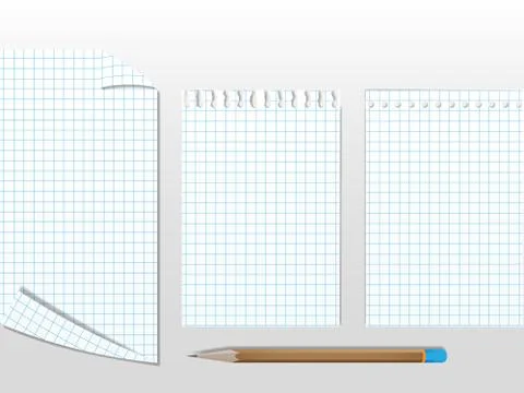 Workbook papers with pencil Stock Illustration