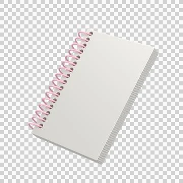 Workbook with spring on white background. 3d render. 스톡 일러스트