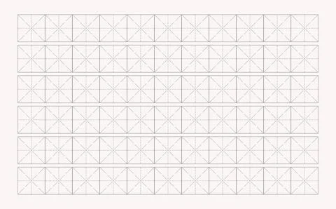 Workbook for writing hieroglyphs. Lined paper for printing. Geometric pattern Stock Illustration