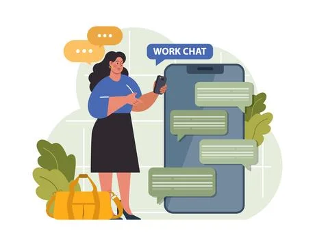 Workcation. Chatacter working away from the office. Digital nomad Stock Illustration