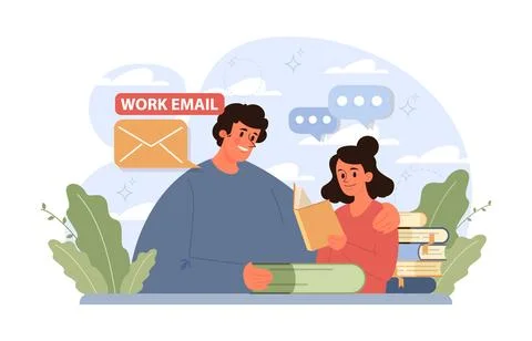 Workcation. Chatacter working away from the office. Digital nomad Stock Illustration