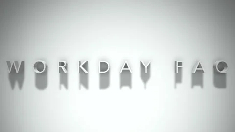 Workday faq 3D title animation with shadows on a white background Stock-Footage 297388137
