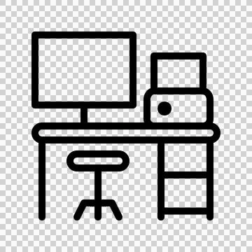 Workdesk icon. Place of work office table desk. Stockillustratie