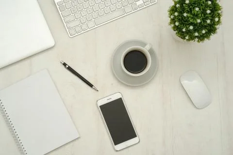 Workdesk_withcoffee Stock Photos