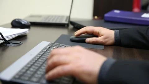 To worke with a computer 9 Stock Footage 308103116