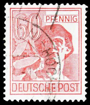 Worker, 2nd Control Board issue serie, circa 1948 Stock Photos