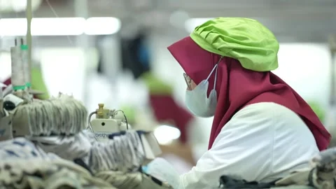 Worker activity in a textile factory Video stock 320472705