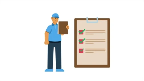 Worker And Check List Stock Footage 342790195
