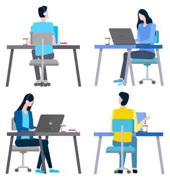 Worker and Client, Discussing Work, Office Vector Stock Illustration