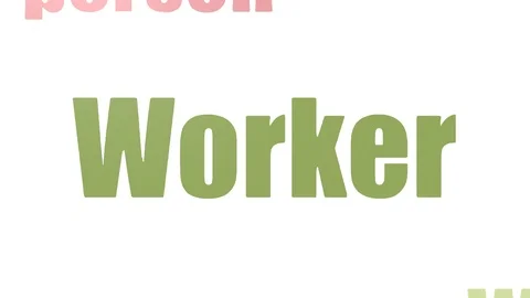 Worker Animated Wordcloud Isolated Stock Footage 107209227