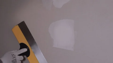 Worker Applies Plaster To The Wall With A Spatula Stock Footage 101317102