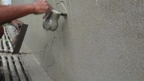 Worker Applying Plaster Stock Footage 340760690