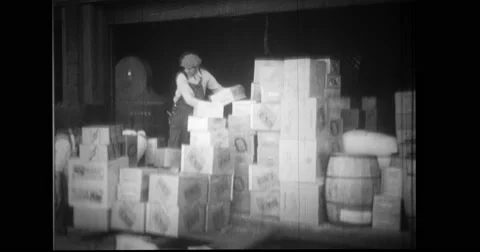 Worker arranging boxes after city life returns to normal Stock Footage 43455023