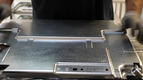 Worker on assembly line, front view Stock Footage 94410418