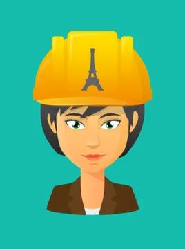 Worker avatar with   the Eiffel tower Stockillustratie