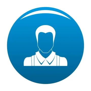 Worker avatar icon blue Illustrazione stock