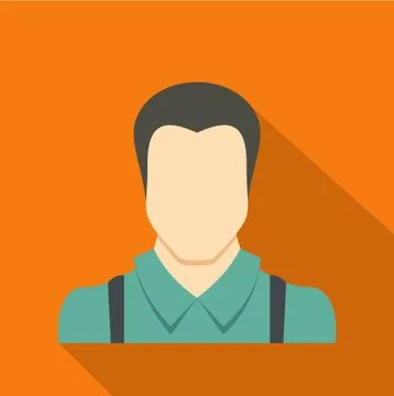 Worker avatar icon  flat Illustrazione stock