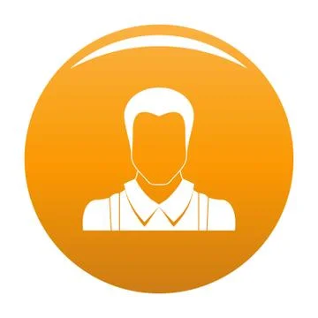 Worker avatar icon orange Illustrazione stock