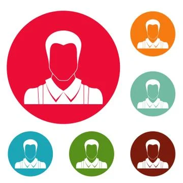 Worker avatar icons circle set vector Illustrazione stock