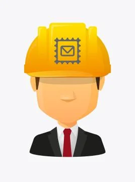 Worker avatar with  a mail stamp sign Stock-Illustration