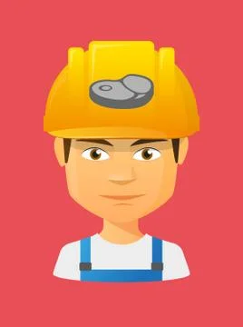 Worker avatar with  a steak icon Stock Illustration