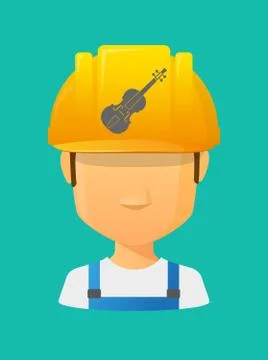 Worker avatar with  a violin イラスト素材
