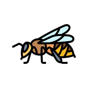 Worker bee icon color icon vector illustration Stock Illustration