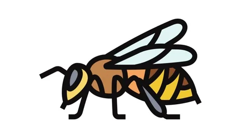 Worker bee icon Stock Footage 326114187