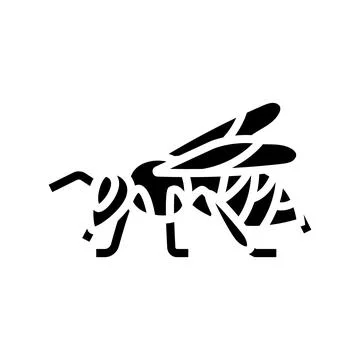 Worker bee icon glyph icon vector illustration Stock Illustration